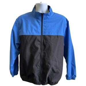 🏌️ Consensus Golf M Blue Black Colorblock Windbreaker ZipJacket Lightweight 90s